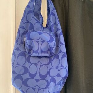 Coach Blue Carry All Lightweight Travel Tote Womans Bag